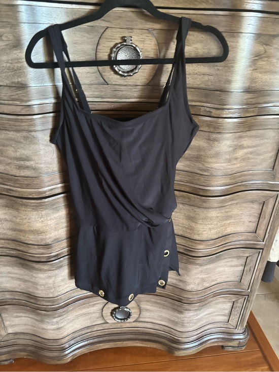 Beyond Control Swimwear Other - Classic Black One-Piece Swimdress with Gold Accents
